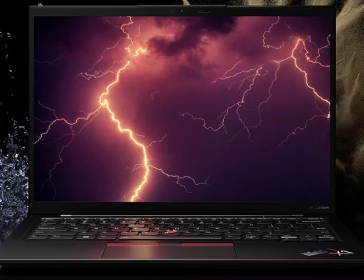 laptop lenovo thinkpad carbon x1 na prezentacyjnej grafice