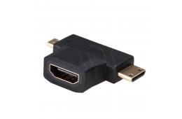 Adapter Akyga  AK-AD-23 (HDMI F - Micro HDMI, Mini HDMI M; kolor czarny)