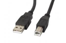 Kabel Lanberg CA-USBA-11CC-0018-BK (USB 2.0 M - USB 2.0 typu B M; 1,8m; kolor czarny)