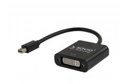 Adapter SAVIO CL-94 (Mini DisplayPort M - DVI-I F; 0,20m; kolor czarny)